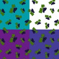 Four Seamless Pattern with Blackcurrant Royalty Free Stock Photo