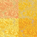 Four seamless pattern with chrysanthemum