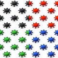 Four seamless patterns with Colored poker chips