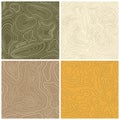 Four Seamless Vector Topographic Map Patterns