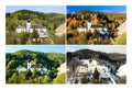 Four season in old mining village Royalty Free Stock Photo