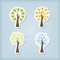 Four season tree icons Royalty Free Stock Photo