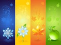 Four seasonal backgrounds Royalty Free Stock Photo