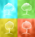 Four seasonal icons with trees