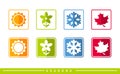 Four seasons badge icon vector illustration. Weather forecast.