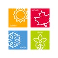 Four seasons badge icon vector illustration. Weather forecast.