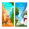 Four seasons banners in gradient style Royalty Free Stock Photo