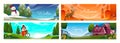 Four seasons banners in gradient style Royalty Free Stock Photo