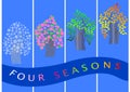 Four seasons banners. trees. vector.