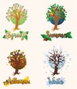 Four seasons banners, vector Royalty Free Stock Photo