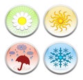 The four seasons buttons Royalty Free Stock Photo