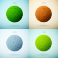 Four seasons collage. Spring, Summer, Autumn, Winter. Grass circle shape. Royalty Free Stock Photo