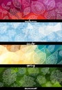 Four seasons horizontal banners Royalty Free Stock Photo