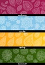 Four seasons horizontal banners Royalty Free Stock Photo