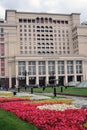 Four seasons hotel in Moscow and Manege Square, blooming flowers