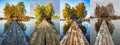 Four seasons. hut on a small island Royalty Free Stock Photo