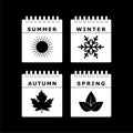 Four seasons icon isolated on dark background Royalty Free Stock Photo