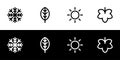 Four seasons icon set.