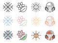 Four seasons icon set