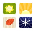 Four seasons icons Royalty Free Stock Photo