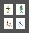 Four Seasons Kanji Royalty Free Stock Photo