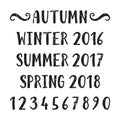 Four seasons lettering Royalty Free Stock Photo