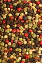 Four seasons pepper grains background Royalty Free Stock Photo