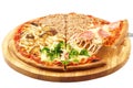 Four Seasons Pizza, mozzarella, onion, ham, tuna, broccoli, mush