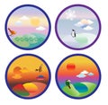 Four seasons set icon Royalty Free Stock Photo