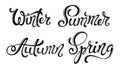 Four seasons set. Spring Summer Autumn Winter. Royalty Free Stock Photo