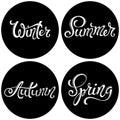 Four seasons set. Spring Summer Autumn Winter. Royalty Free Stock Photo