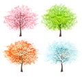 Four seasons - spring, summer, autumn, winter. Royalty Free Stock Photo