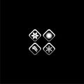 Four seasons symbols icon isolated on dark background Royalty Free Stock Photo