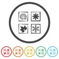 Four seasons symbols icon. Set icons in color circle buttons Royalty Free Stock Photo