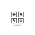 Four seasons symbols icon with shadow Royalty Free Stock Photo