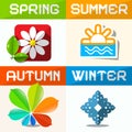 Four Seasons Symbols Royalty Free Stock Photo