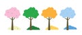 Four seasons tree of different colors spring, summer, autumn, winter Royalty Free Stock Photo