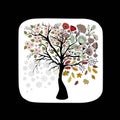 Four seasons tree - spring, summer, autumn, winter Royalty Free Stock Photo