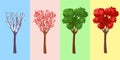 Four seasons tree. Vector illustration Royalty Free Stock Photo