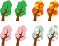 Four seasons trees Royalty Free Stock Photo