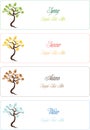 Four seasons trees illustration Royalty Free Stock Photo