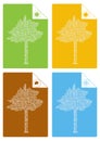 Four seasons trees illustration Royalty Free Stock Photo