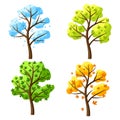 Four seasons trees. Royalty Free Stock Photo