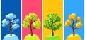 Four seasons trees. Royalty Free Stock Photo