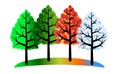 Four Seasons Trees Royalty Free Stock Photo