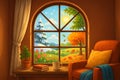Four Seasons View Through a Window Digital Royalty Free Stock Photo