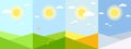 Four seasons wallpaper application spring summer autumn winter season background Geometric landscape for app banners cards