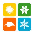 Four seasons winter spring summer autumn icon Royalty Free Stock Photo