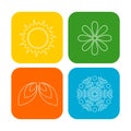 Four seasons winter spring summer autumn icon Royalty Free Stock Photo