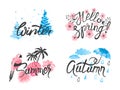 Four Seasons - winter, spring, summer, autumn. Royalty Free Stock Photo